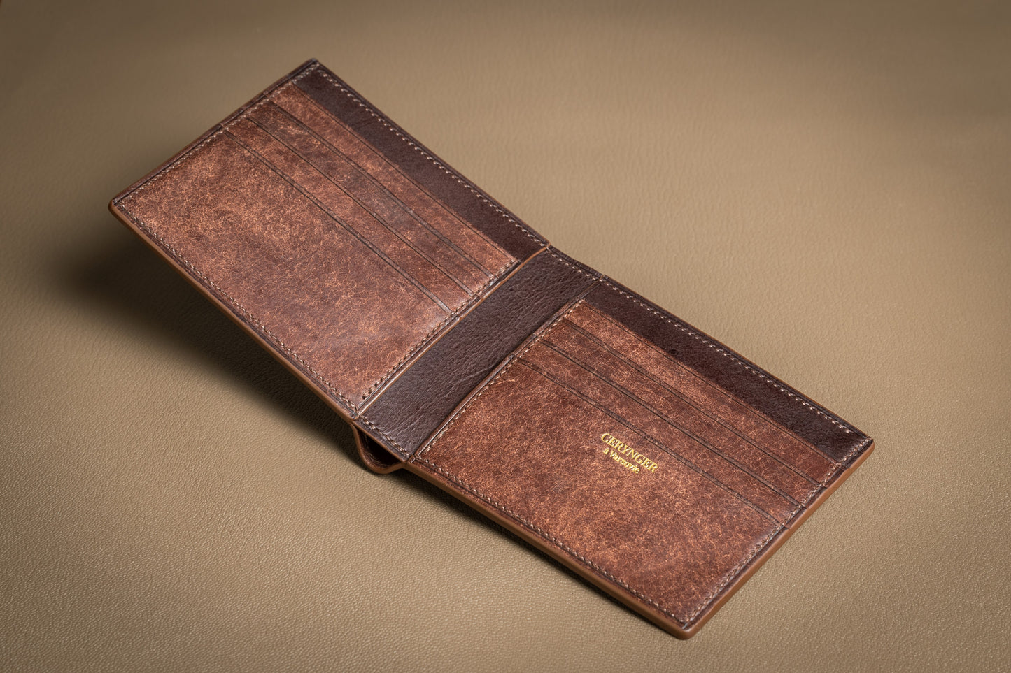 Bifold wallet lined with Pueblo leather