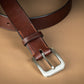 Vegetable-tanned leather belt with 40 mm buckle