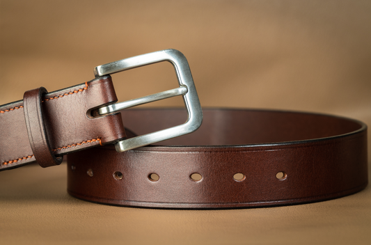 Vegetable-tanned leather belt with 40 mm buckle