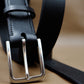 Vegetable-tanned leather belt with 35 mm buckle